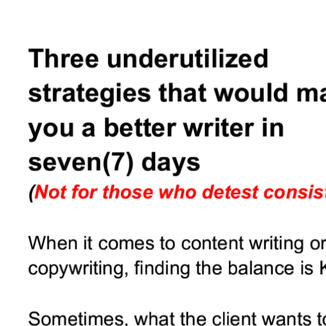 Three strategies for a better content writing
